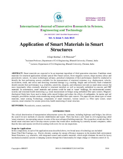 Pdf Application Of Smart Materials In Smart Structures Bayu Purnomo