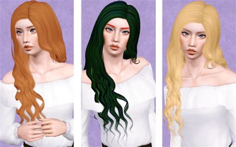 Alessos Hourglass Wavy Hairstyle Retextured By Beaverhausen Sims Hairs