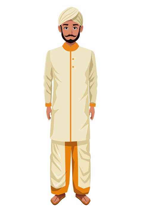 Indian man wearing traditional hindu clothes 1540900 Vector Art at Vecteezy