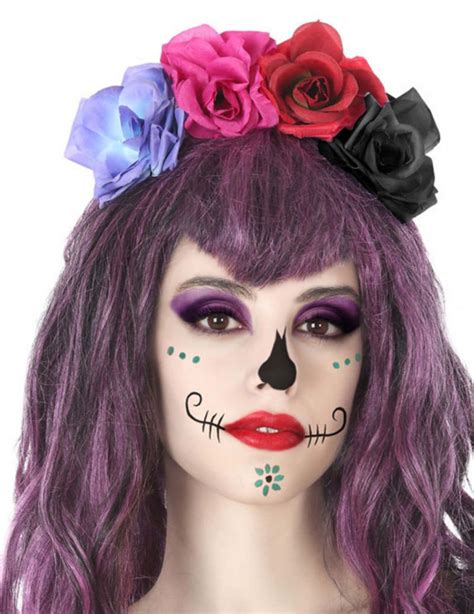 Serre T Te Fleurs Multicolore Dia De Los Muertos Adulte Deguise Toi