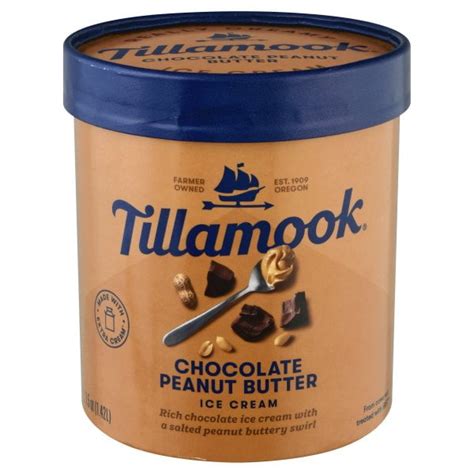 Tillamook Original Premium Chocolate Peanut Butter Ice Cream 48 Fl Oz