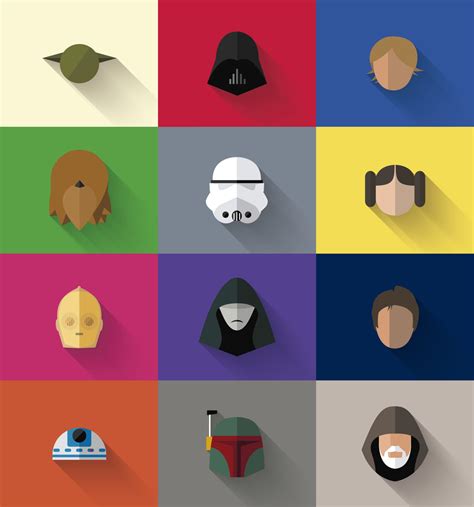 STAR WARS "Flat" Character Icons — GeekTyrant