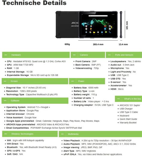 Mwc Robustes Outdoor Tablet Archos Saphir Mit Zoll