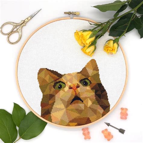 Geometric Cat Cross Stitch Cross Stitch Patterns