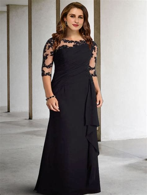 Ts A Line Plus Size Curve Mother Of The Bride Dresses Elegant Dress