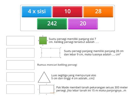 Hitung Luas Dan Keliling Bangun Datar Match Up