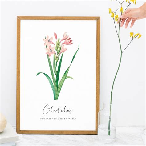 AUGUST BIRTH FLOWER Gladiolus Birth Print Nursery Print Digital ...