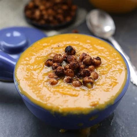 Easy Butternut Squash Soup With Crunchy Roasted Chickpeas