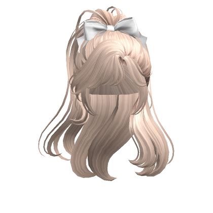 High Ponytail With Ribbon Platinum Blonde Roblox