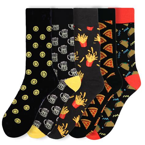 Men's Novelty Socks 'Black' Assorted Pack- 5 pairs – Club-One