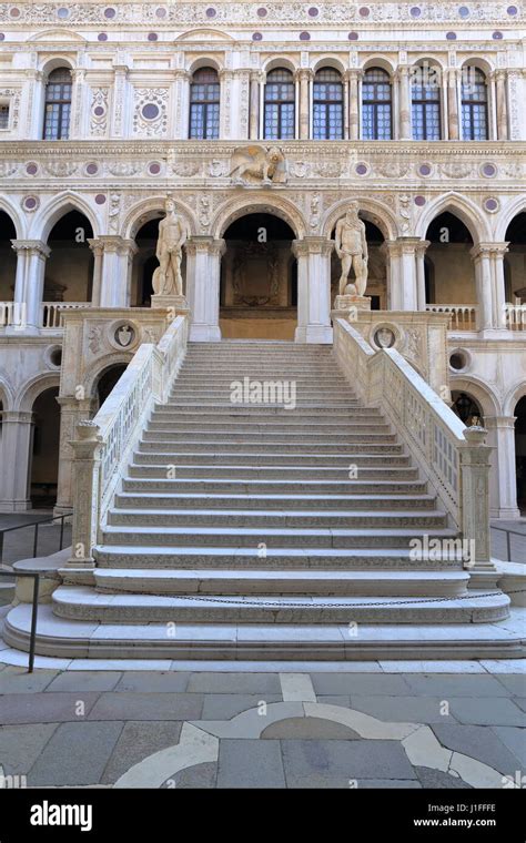 Staircase In The Interior Courtyard Of The Ducal Palac Hi Res Stock