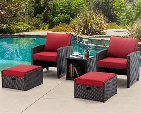 Poteban Balcony Furniture Patio Furniture Sets 5 Pieces Patio Conversation Sets