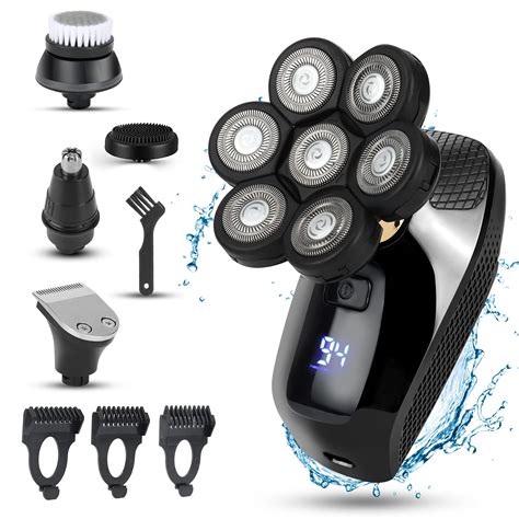 Buy 7D Electric Razor for Men, 5 in 1 Head Shavers for Bald Men, Electric Rotary Shaver ...