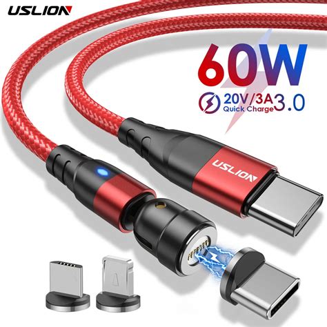 Uslion C Ble Usb Type C Magn Tique De Charge Rapide Qc Et