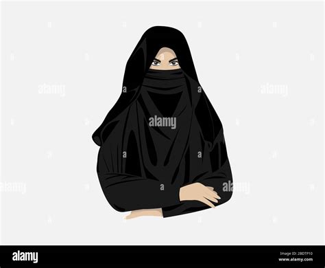 Women In Abaya And Hijab Stock Vector Images Alamy