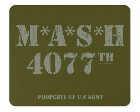 4077th Mash Distressed Logo 14 Thick Mousepad