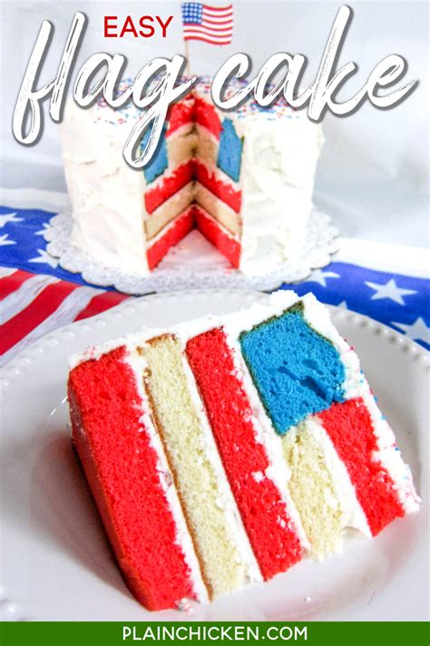 4th Of July Flag Cake Plain Chicken