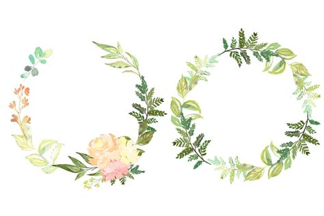 Botanical Watercolor Floral Frames Graphic By Dzynee Creative Fabrica