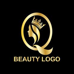 Letter Q Beauty Women Face Logo Design Royalty Free Vector