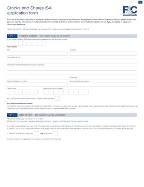 Fillable Online K Stocks And Shares ISA Application Form Seymour