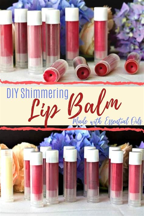 Homemade Natural Shimmering Lip Balm Homemade Lip Balm Tinted Lip Balm Recipe Easy Lip Balm