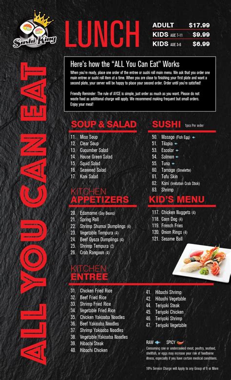 Menu Sushi King