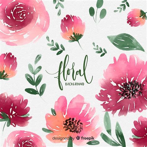 Fondo Floral En Acuarela Vector Gratis