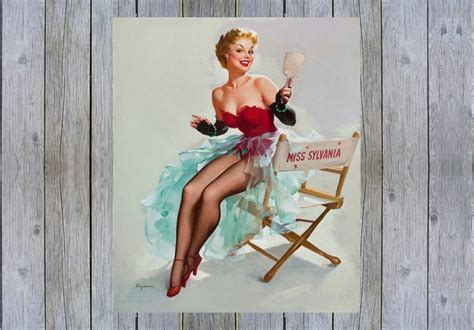 Miss Sylvania Gil Elvgren Vintage Pin Up Art Poster Etsy