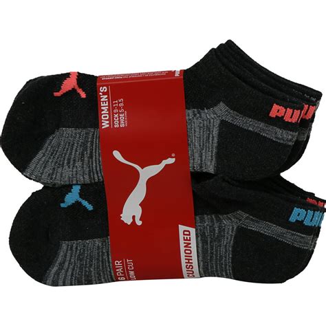 Puma Puma Womens 6 Pack Low Cut Sport Socks Graymulti Sock Size 9 11