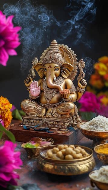 Celebrating Ganesha A Divine Tapestry Of Faith And Devotion Premium