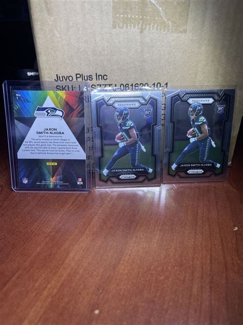 3 Card 2023 Prizm Football Jaxon Smith Njigba Base Prizm Rookie 390 RC