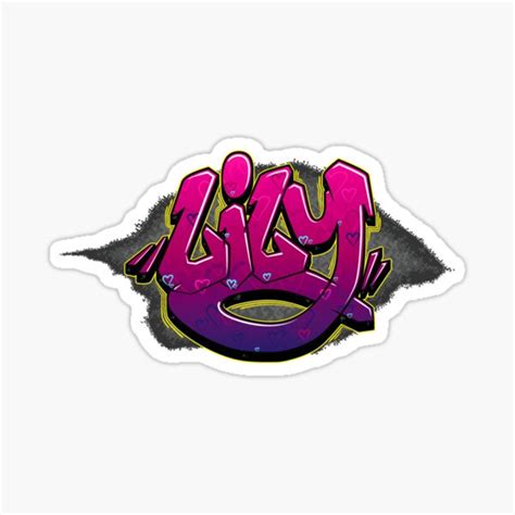 Lily Graffiti Name Sticker For Sale By Namegraffiti Redbubble