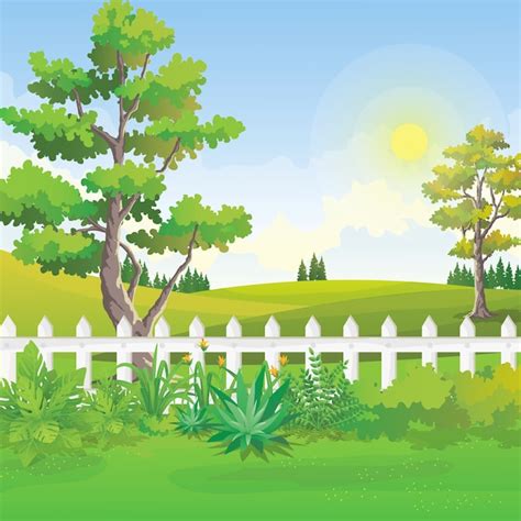 Premium Vector Backyard Garden