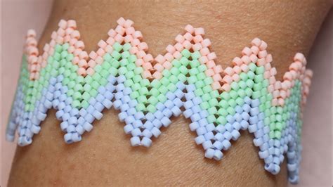 Beading Zig Zag Bracelet Alleen With Seedbeads Easy Beading Tutorials Youtube