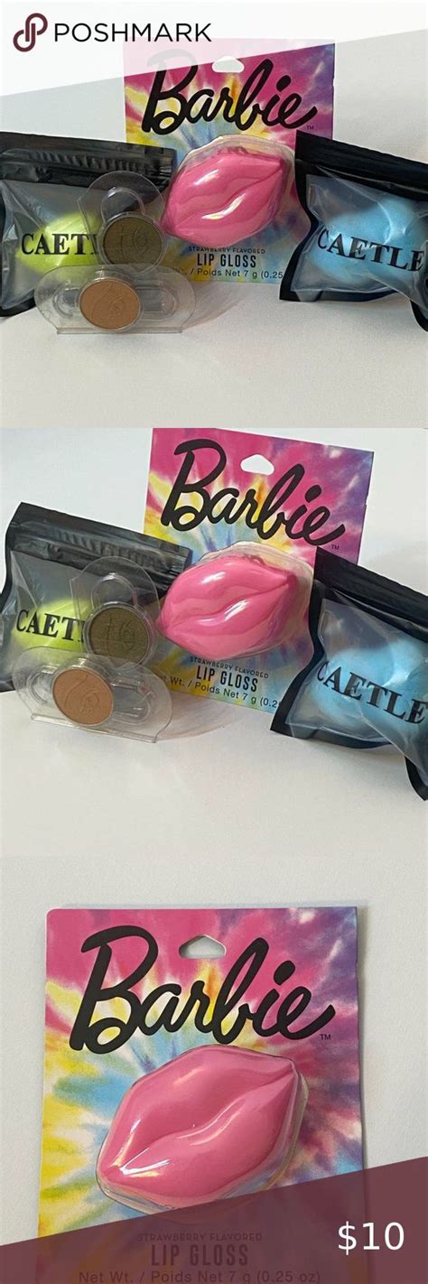 Makeup Bundle Barbie Lip Gloss Eye Shadow Blending Sponges In