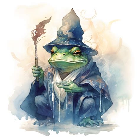 Premium AI Image Wise Mystical Wizard Frog Ai Generative Illustration