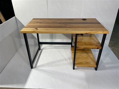 Reclaimed Wood Desk / Solid Wood Desk / Reclaimed Wood and Metal Desk With Shelves - Etsy