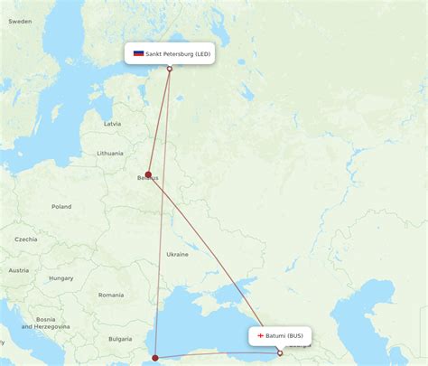 All Flight Routes From Saint Petersburg To Batumi Led To Bus Flight