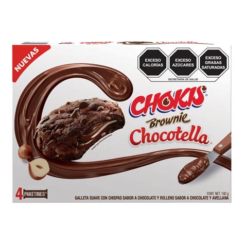 Gamesa Galleta CHOKIS Brownie Chocotella Paquete Con 192g Caja Con 12