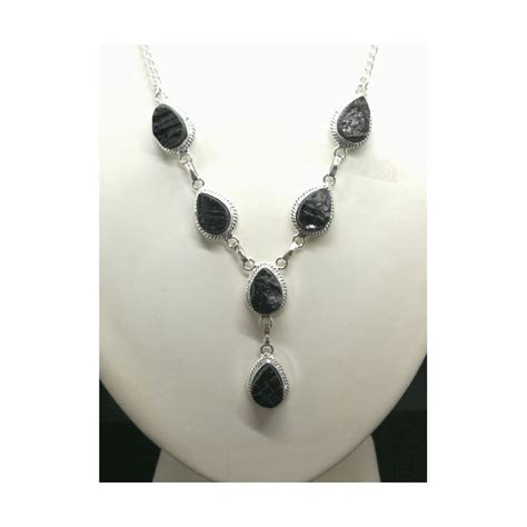 Collar Turmalina Negra En Bruto