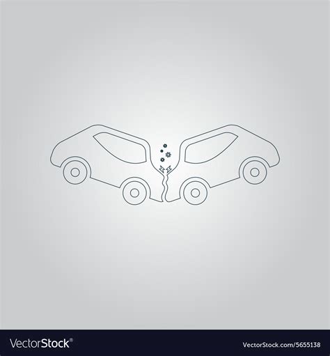 Car Crash And Accidents Icon Royalty Free Vector Image