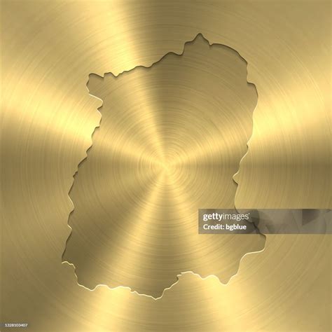 Sikkim Map On Gold Background Circular Brushed Metal Texture High Res