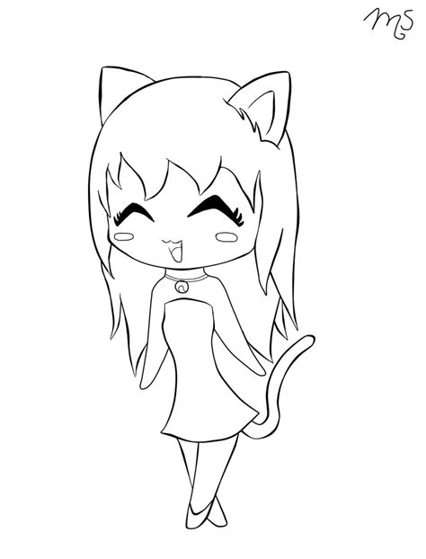 How To Draw A Cute Anime Cat Girl Easy Cat Lovster