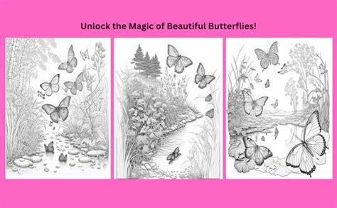 Adult Coloring Book Butterfly Butterfly Flowers A Stress