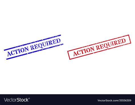 Action Required Grunge Rubber Stamp Watermarks Vector Image