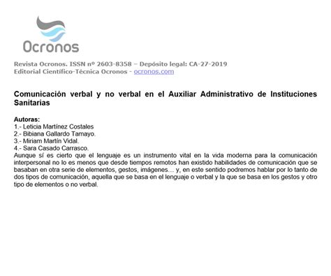 Comunicación verbal y no verbal en el Auxiliar Administrativo de