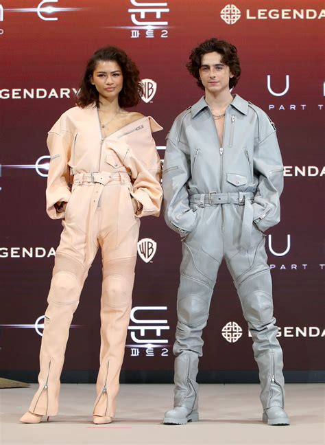 Zendaya And Timothée Chalamet Wear Matching Juunj Overalls Promoting