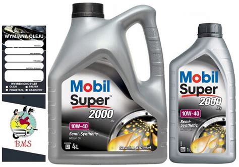 Olej PÓŁSYNTETYK Mobil Super 2000 10W40 10w-40 5L 3147 za 105,90 zł z ...