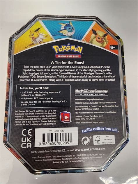 Pokemon Trading Card Game Eevee Evolutions Tin Vaporeon V Tin Ebay