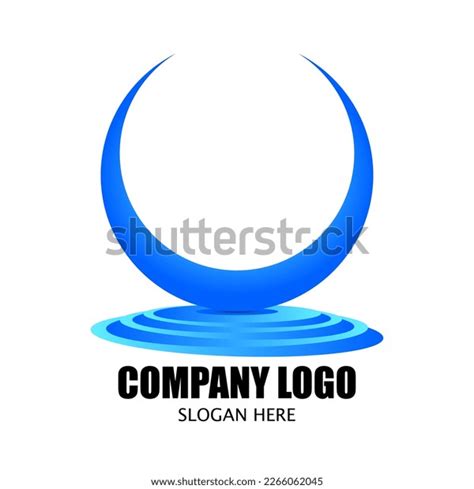 Half Moon Blue Logo Template Image Stock Vector (Royalty Free ...